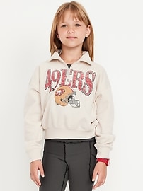 Image number 1 showing, NFL™ San Francisco 49ers™ Oversized Quarter-Zip Sweatshirt for Girls