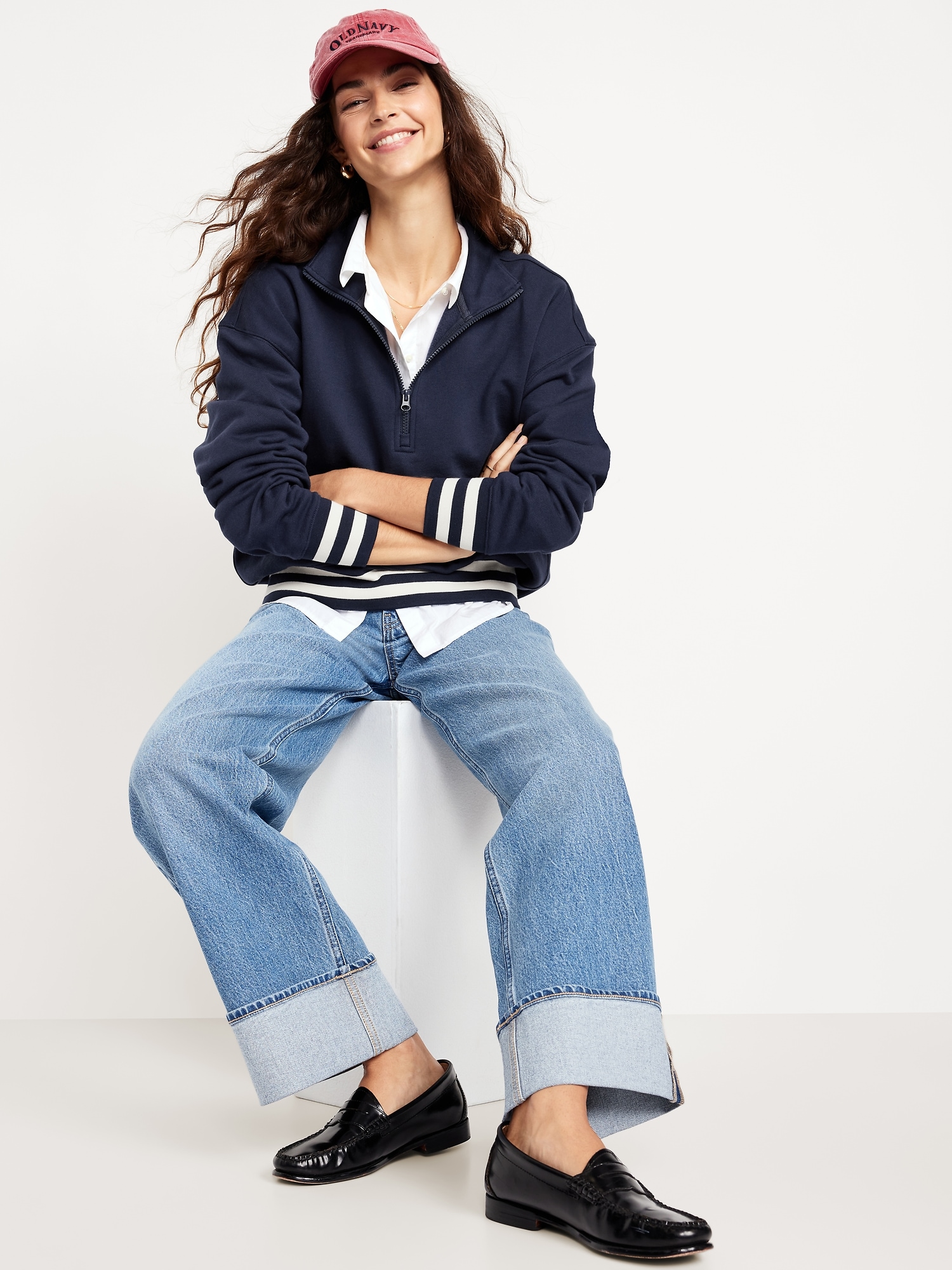 Öffen（オッフェン） pointed-FRIN / NAVY ☆ Adidas Men ESS 3S Open-Hem Fleece Pants Navy Run Athletic Jogger