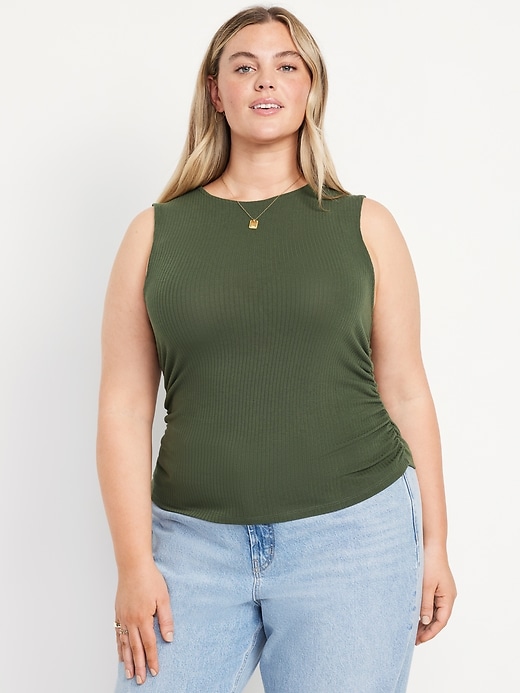 Image number 3 showing, High-Neck Shirred Cropped Top