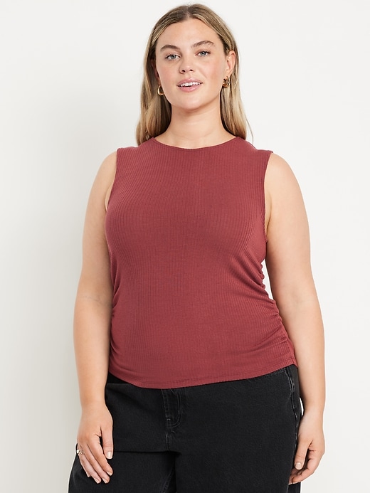 Image number 6 showing, High-Neck Shirred Cropped Top