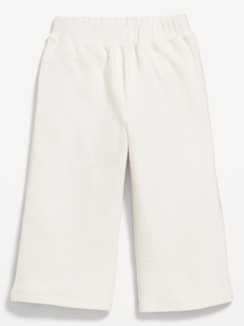 Ribbed Wide-Leg Cropped Pants for Toddler Girls - Creme De La Creme