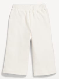 Image number 1 showing, Ribbed Wide-Leg Cropped Pants for Toddler Girls