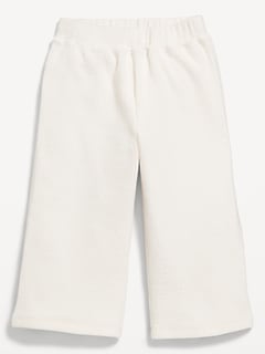Cozy Ribbed Wide-Leg Cropped Pants for Toddler Girls