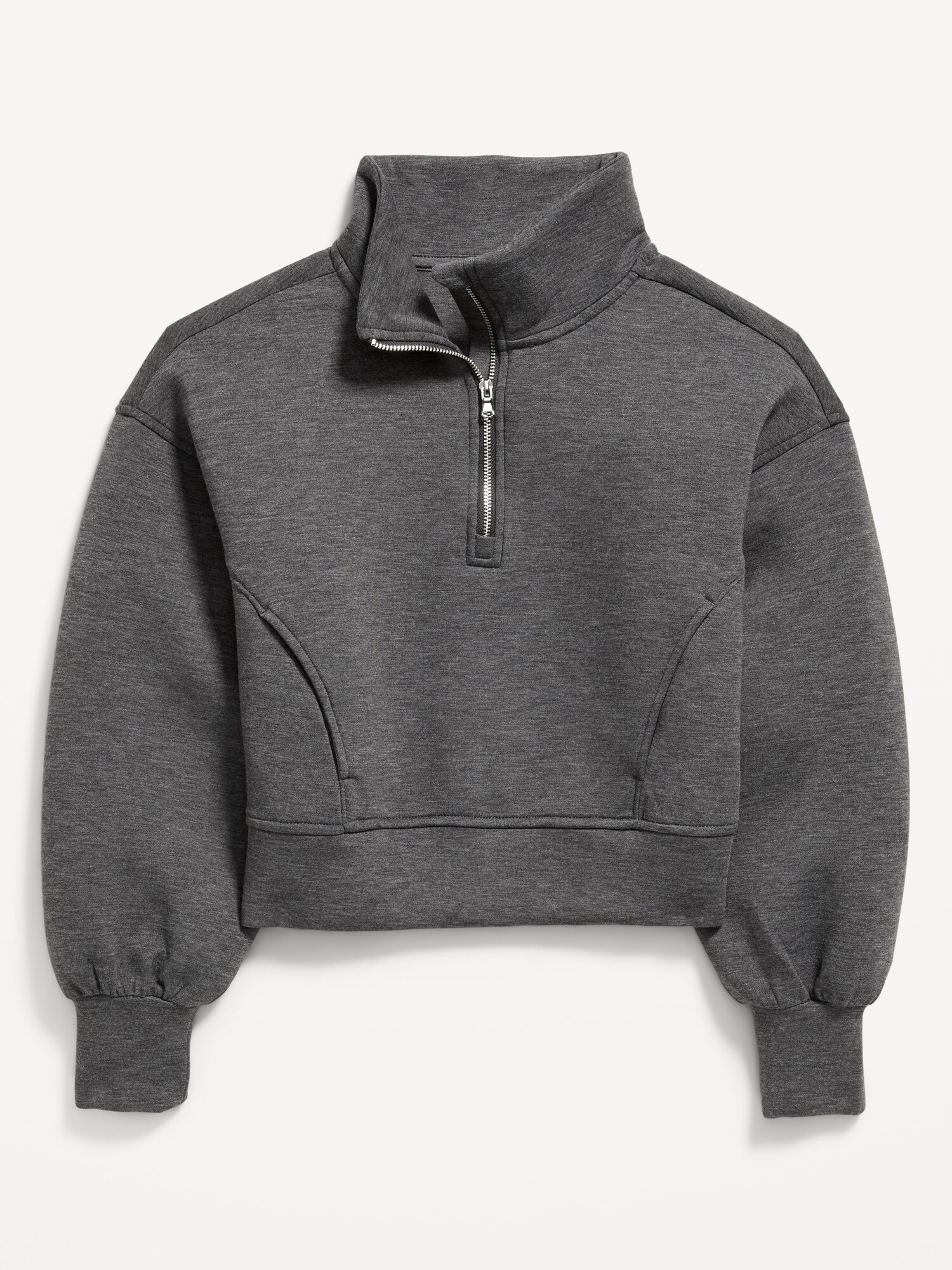 Толстовка Old Navy Bounce Fleece Half-Zip Pullover Sweatshirt для девочек, цвет: Угольный — фото 3