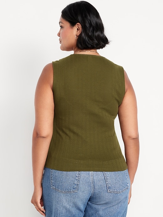 Image number 7 showing, Trapeze-Neck Pointelle Top