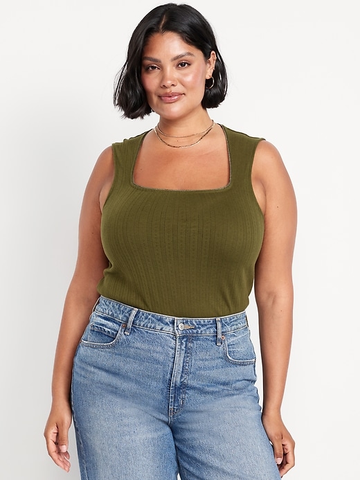 Image number 6 showing, Trapeze-Neck Pointelle Top
