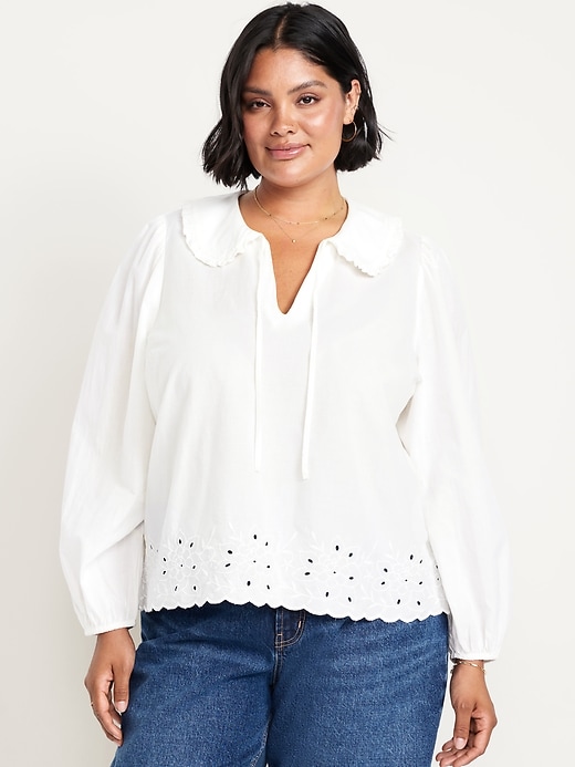 Image number 6 showing, Ruffle-Collar Cutwork Top
