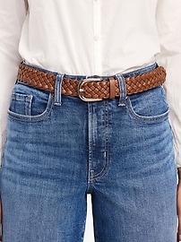 Image number 2 showing, Braided Faux-Leather Belt for Women