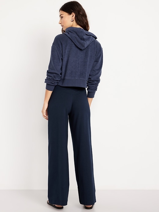 Image number 2 showing, Mid-Rise Jersey Super Wide-Leg Leggings