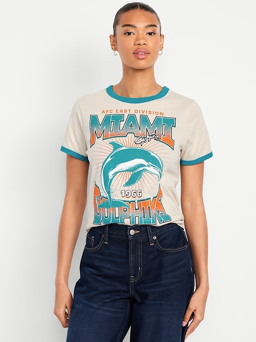 Image number 1 showing, NFL™ Miami Dolphins™ EveryWear Crew-Neck Ringer T-Shirt