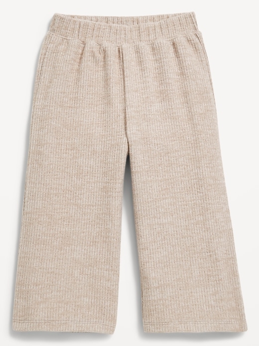 Image number 1 showing, Ribbed Wide-Leg Cropped Pants for Toddler Girls