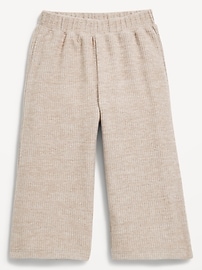 Image number 1 showing, Ribbed Wide-Leg Cropped Pants for Toddler Girls
