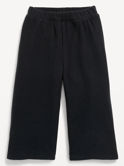 Ribbed Wide-Leg Cropped Pants for Toddler Girls
