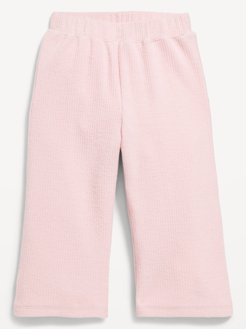 Ribbed Wide-Leg Cropped Pants for Toddler Girls - Fairytale Rose