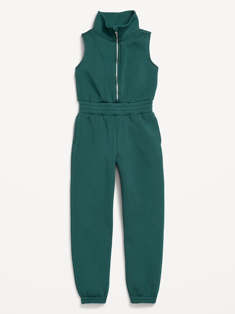 Bounce Fleece Sleeveless Zip-Front Jumpsuit for Girls