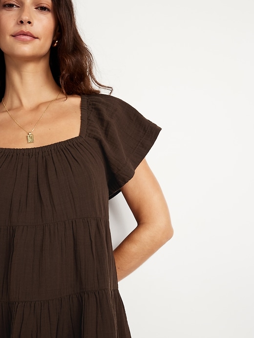 Image number 3 showing, Tiered Mini Swing Dress