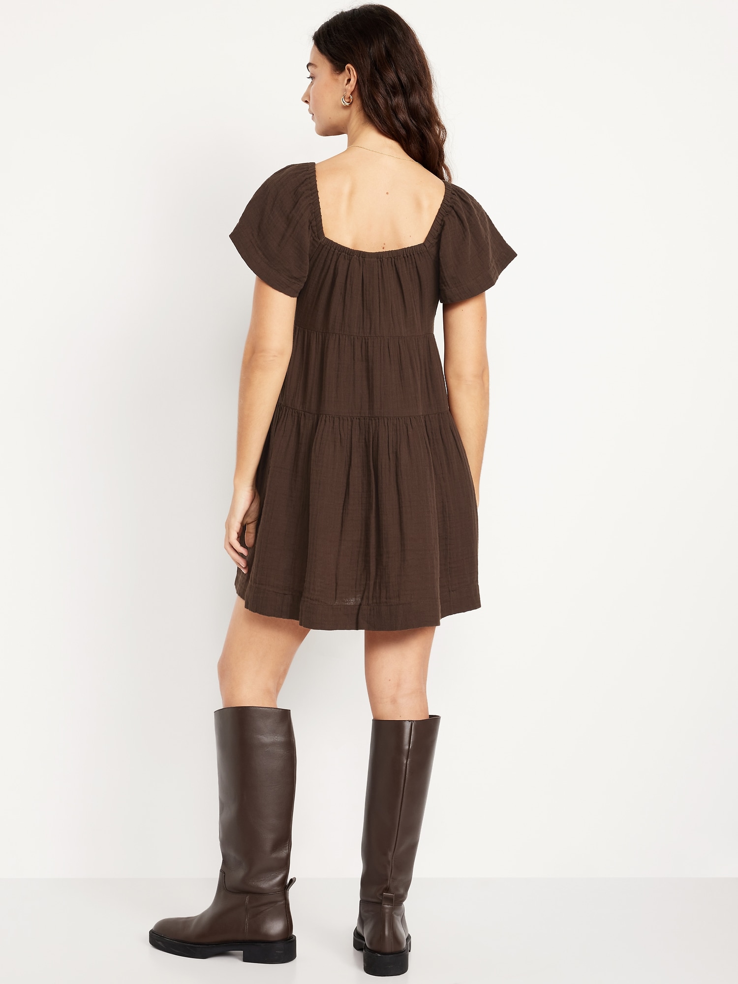 Tiered Mini Swing Dress