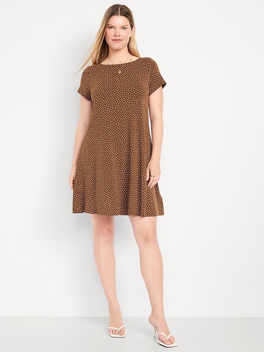 Image number 3 showing, Short-Sleeve Mini Swing Dress