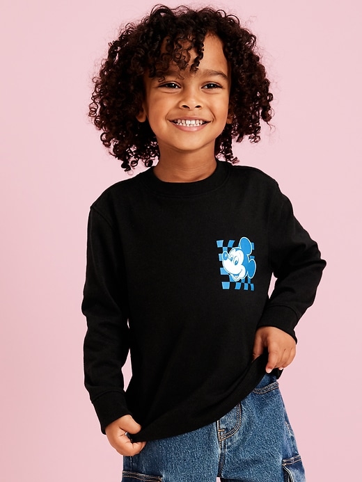 Image number 1 showing, Old Navy x Disney© Oversized Long-Sleeve Graphic T-Shirt for Toddler Boys