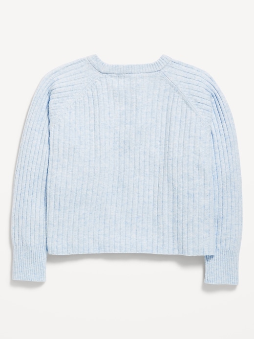 Image number 3 showing, SoSoft Long-Sleeve Ribbed Sweater for Girls