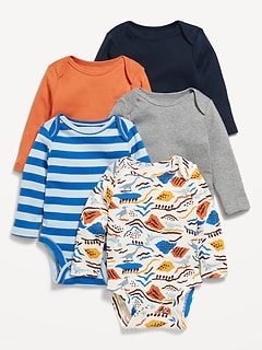 Long-Sleeve Bodysuit 5-Pack for Baby