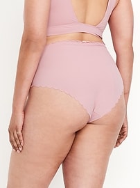 Image number 7 showing, High-Waisted No-Show Scalloped Brief Underwear