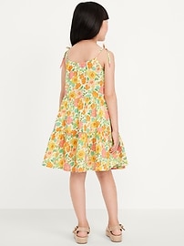 Image number 2 showing, Printed Sleeveless Double-Weave Tiered Dress for Girls