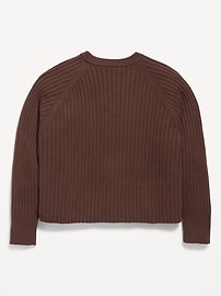 Image number 3 showing, SoSoft Long-Sleeve Ribbed Sweater for Girls
