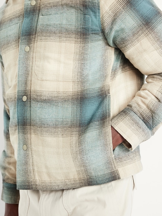Image number 4 showing, Insulated Cropped Flannel Shacket