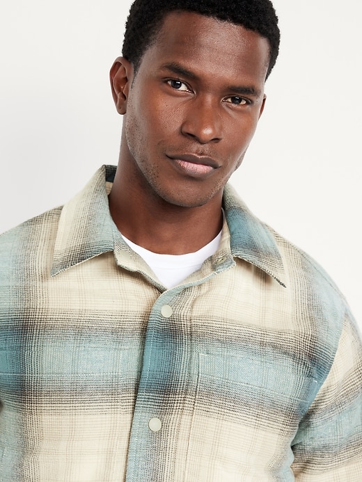 Image number 6 showing, Insulated Cropped Flannel Shacket