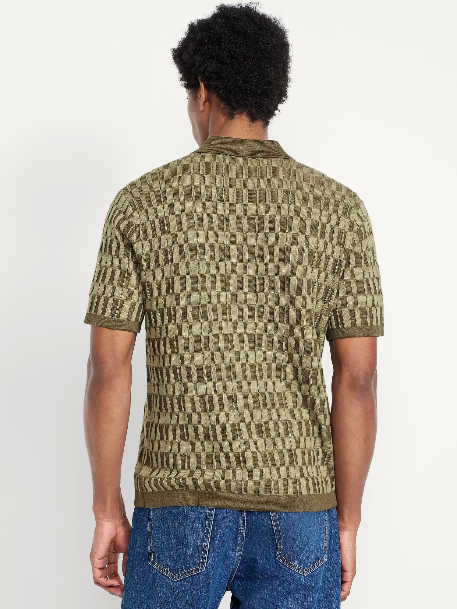 Tipped Collar Polo Sweater