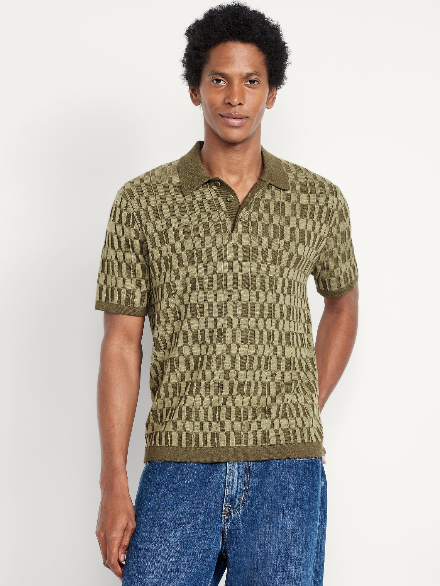 Short-Sleeve Sweater-Knit Polo