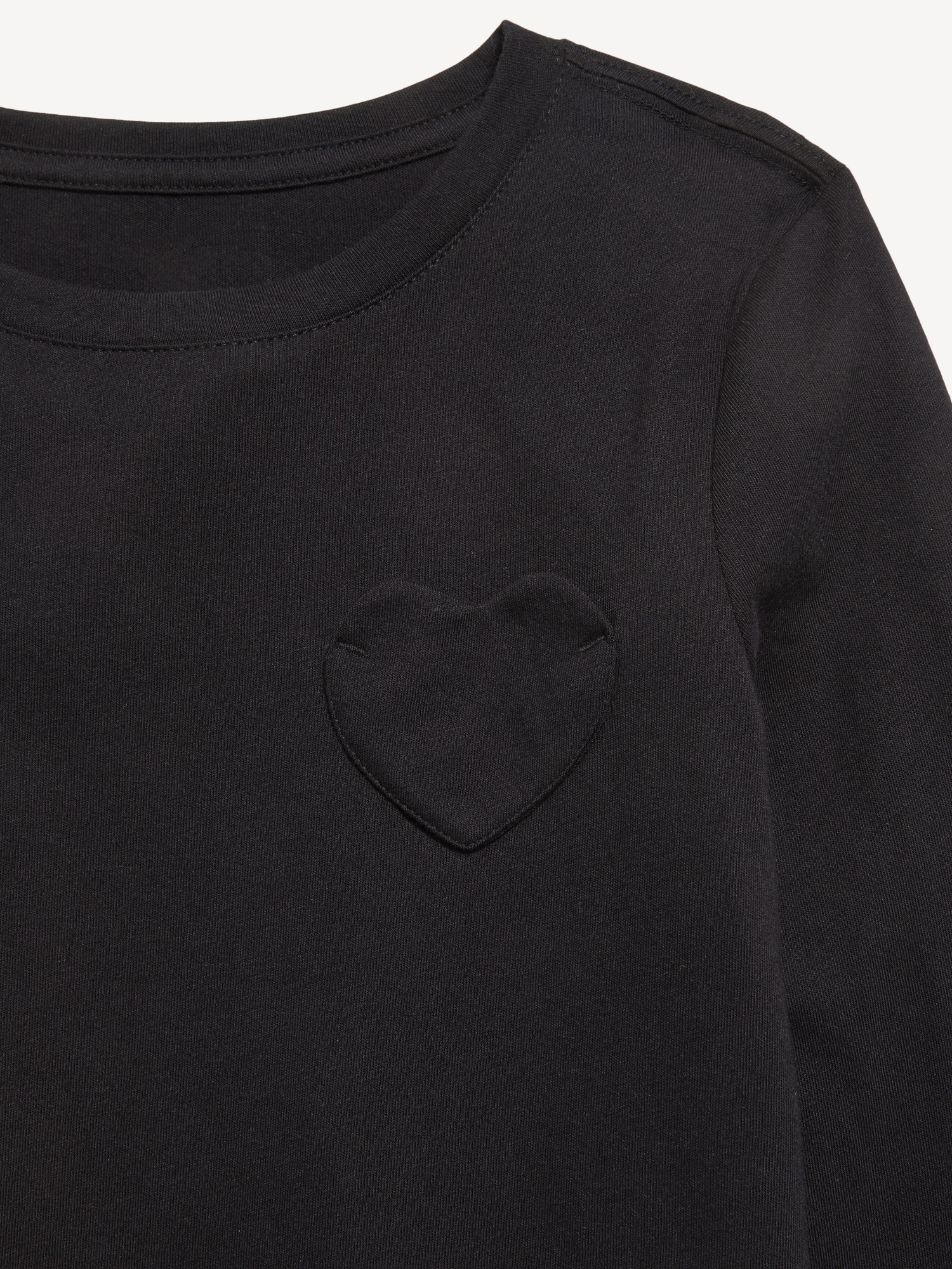 Softest Long-Sleeve Heart-Pocket T-Shirt for Girls