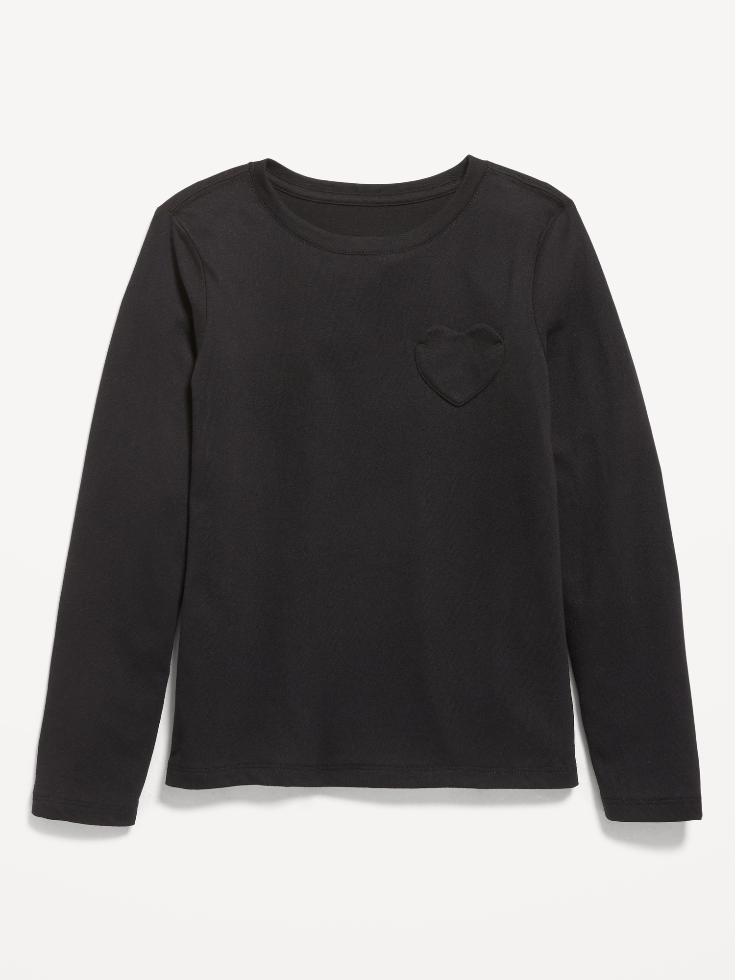 Softest Long-Sleeve Heart-Pocket T-Shirt for Girls