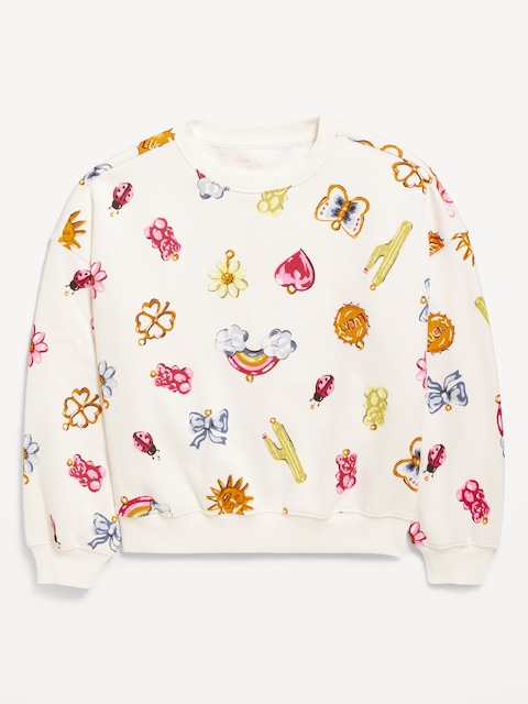 Favorite Fleece Oversized Tunic Sweatshirt for Girls - Sea Salt