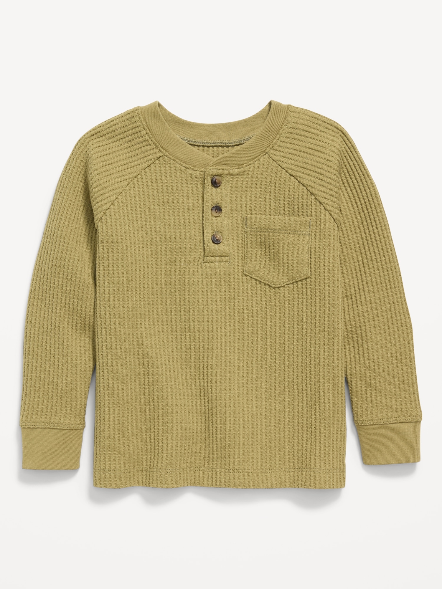 Long-Sleeve Henley Waffle-Knit Pocket T-Shirt for Toddler Boys