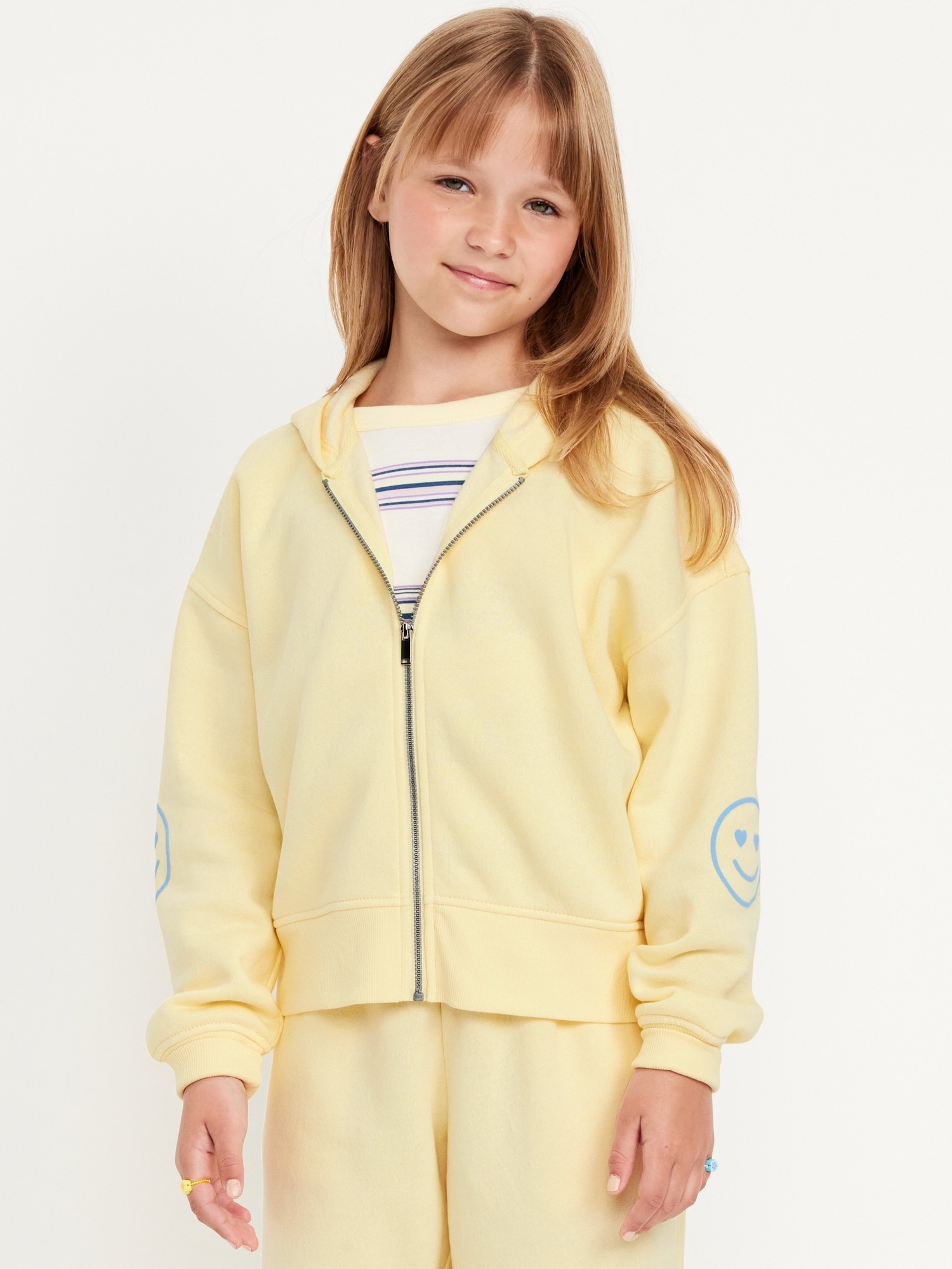 Favorite Fleece Printed Zip-Front Hoodie for Girls