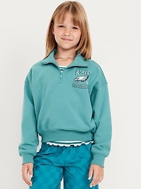 Image number 1 showing, NFL™ Philadelphia Eagles™ Oversized Quarter-Zip Sweatshirt for Girls