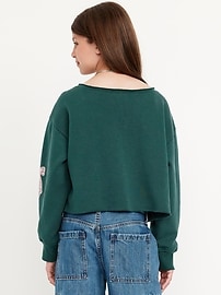 Image number 2 showing, Boat-Neck Graphic Sweatshirt for Girls