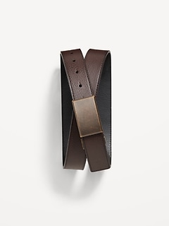 Faux-Leather Reversible Ratchet Belt
