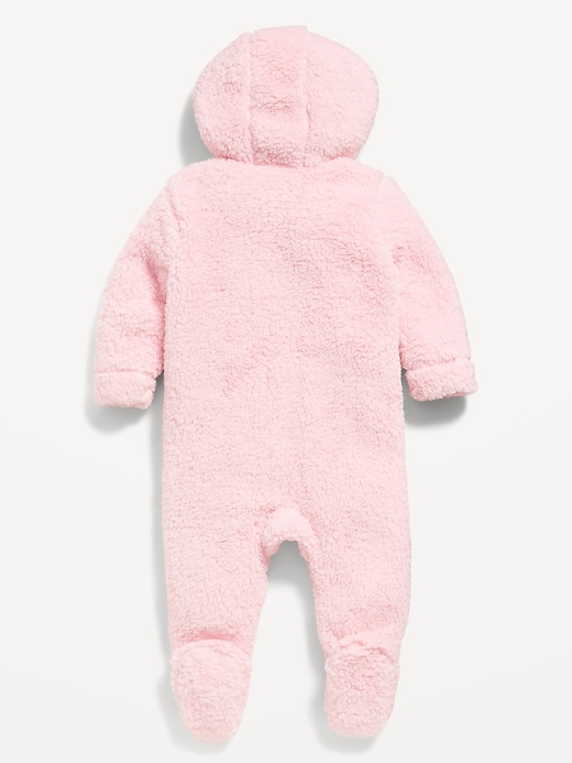 Image number 2 showing, Hooded Critter Footed Sherpa One-Piece for Baby