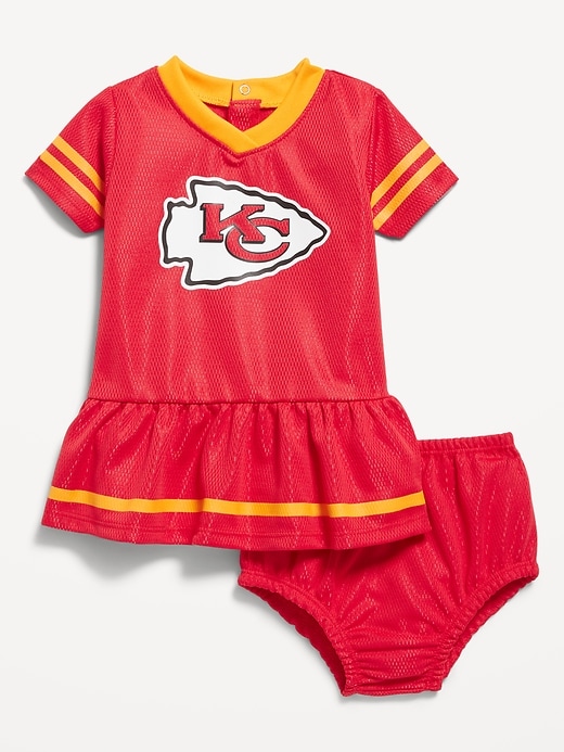 Image number 1 showing, NFL™ Kansas City Chiefs™ Graphic Mesh Dress and Shorts Set for Baby