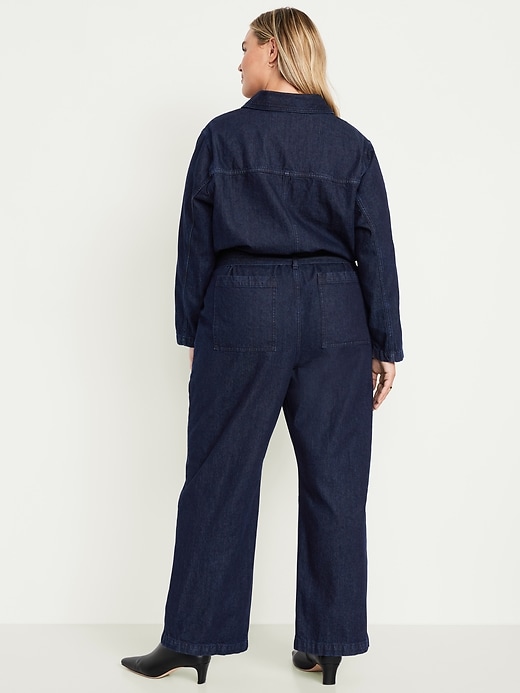 Image number 6 showing, Long-Sleeve Denim Jumpsuit