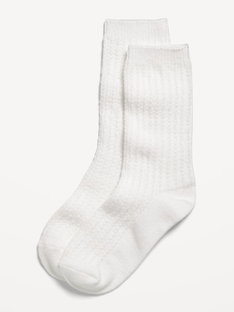 Slouchy Textured Crew Socks for Women - Sea Salt