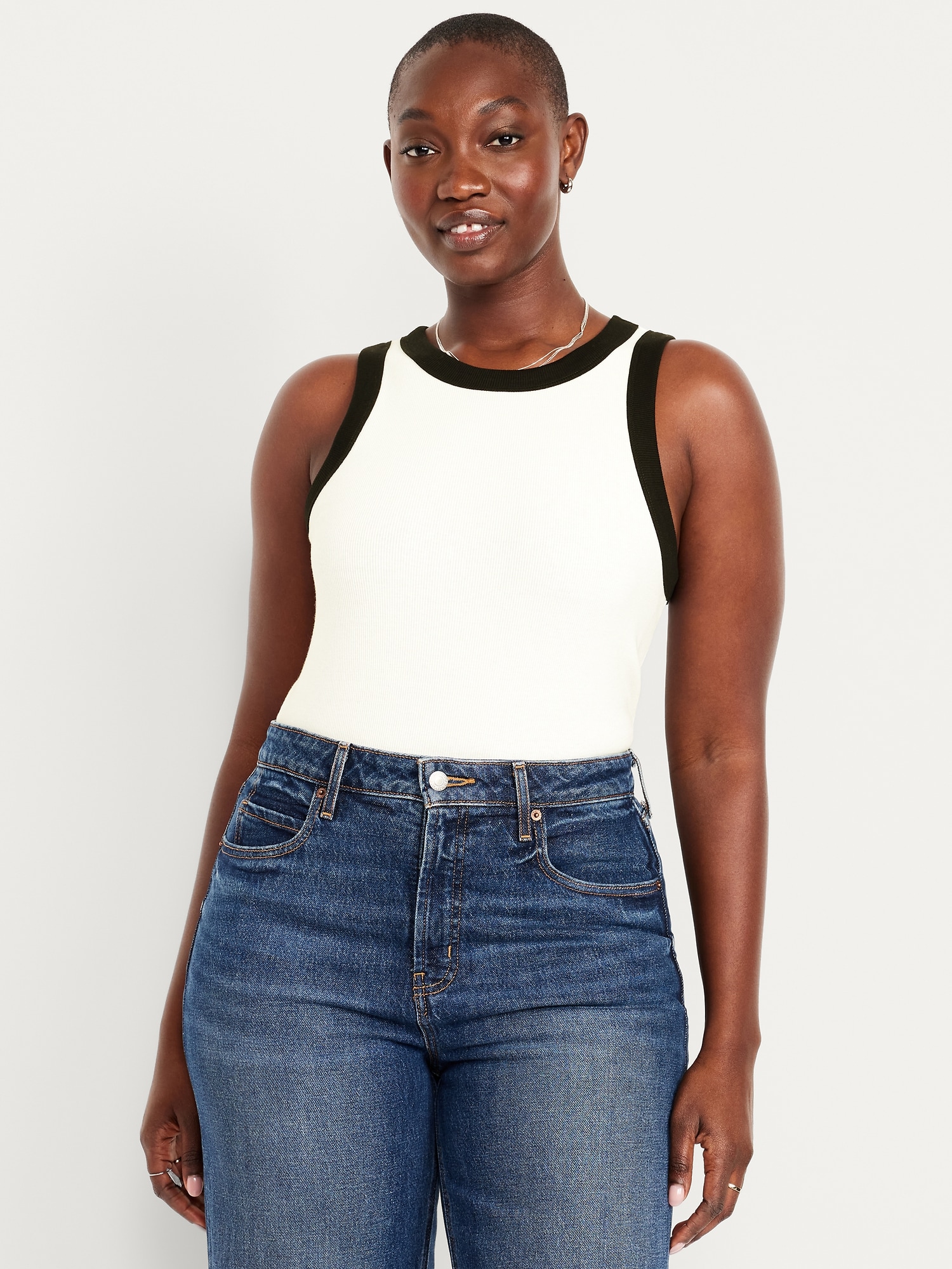 Snug High-Neck Tank Top