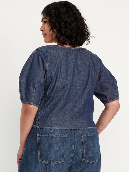 Image number 7 showing, Square-Neck Denim Cropped Top