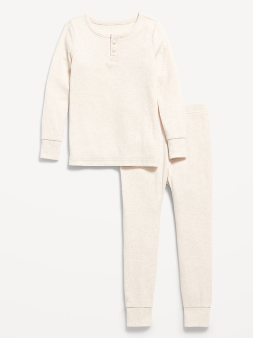 Image number 1 showing, Snug-Fit Ribbed Henley Pajama Set for Toddler & Baby