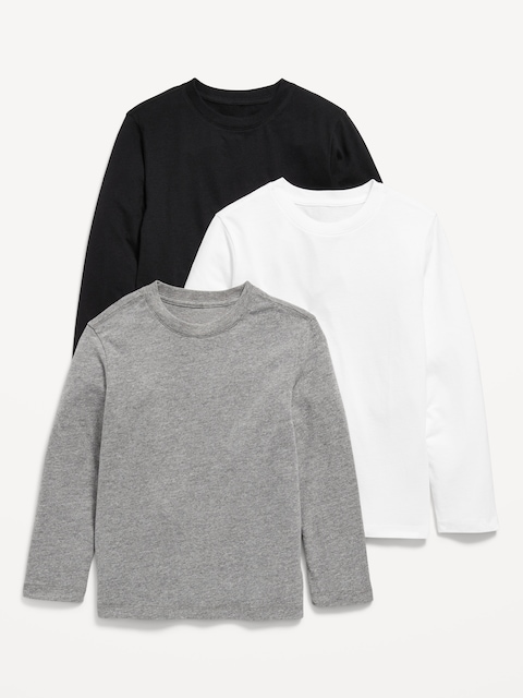 Softest Long-Sleeve T-Shirt 3-Pack for Boys - White Lilies