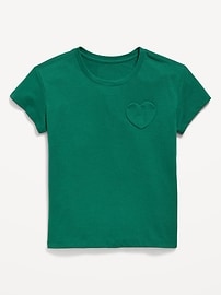 Image number 1 showing, Softest Short-Sleeve Heart-Pocket T-Shirt for Girls