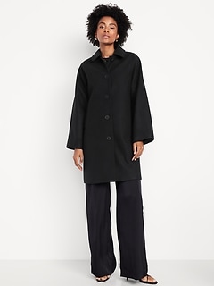 Relaxed Button-Front Mac Coat